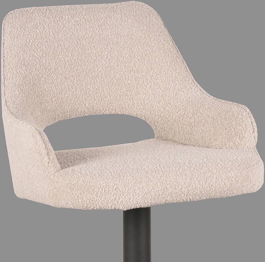 LABEL51 Fer Barkruk Naturel Stof Zithoogte 64-84 Kruk Draaibaar Met Armleuning