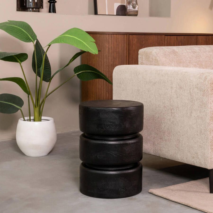 LABEL51 Milly Bijzettafel Zwart Hout 35 cm