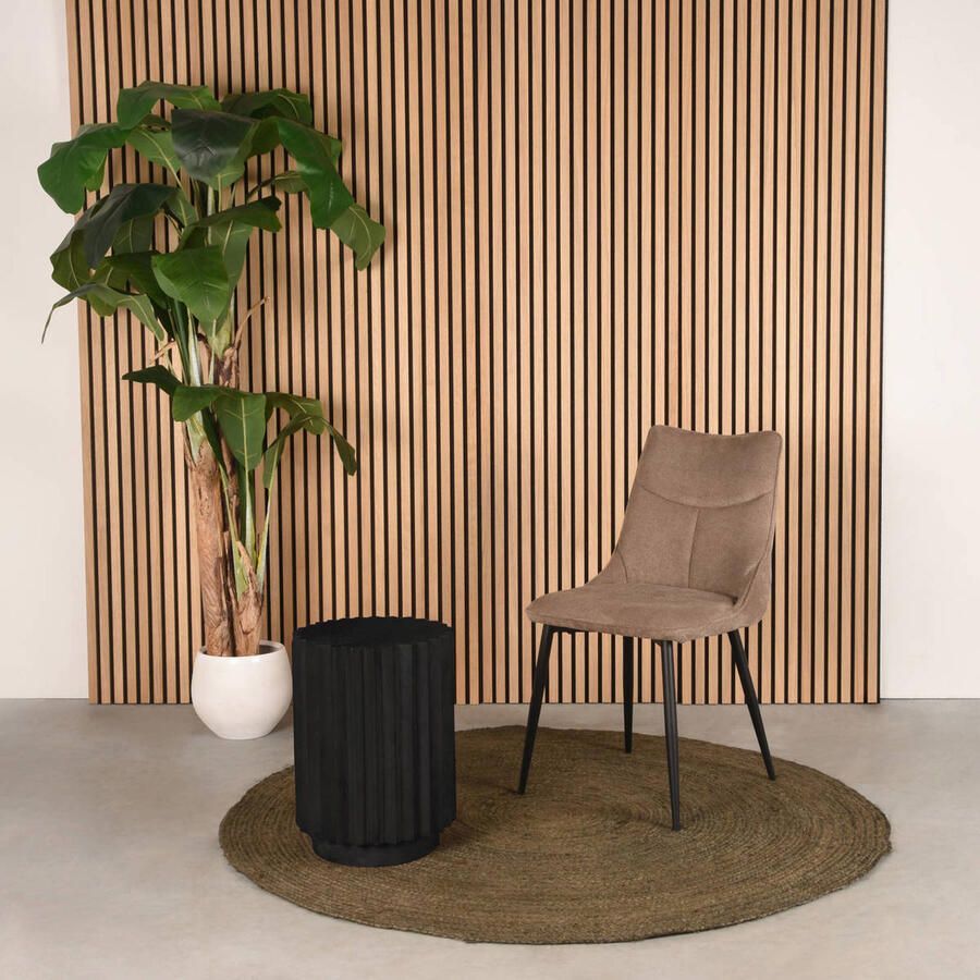 LABEL51 Novan Bijzettafel Zwart Mangohout 35 cm