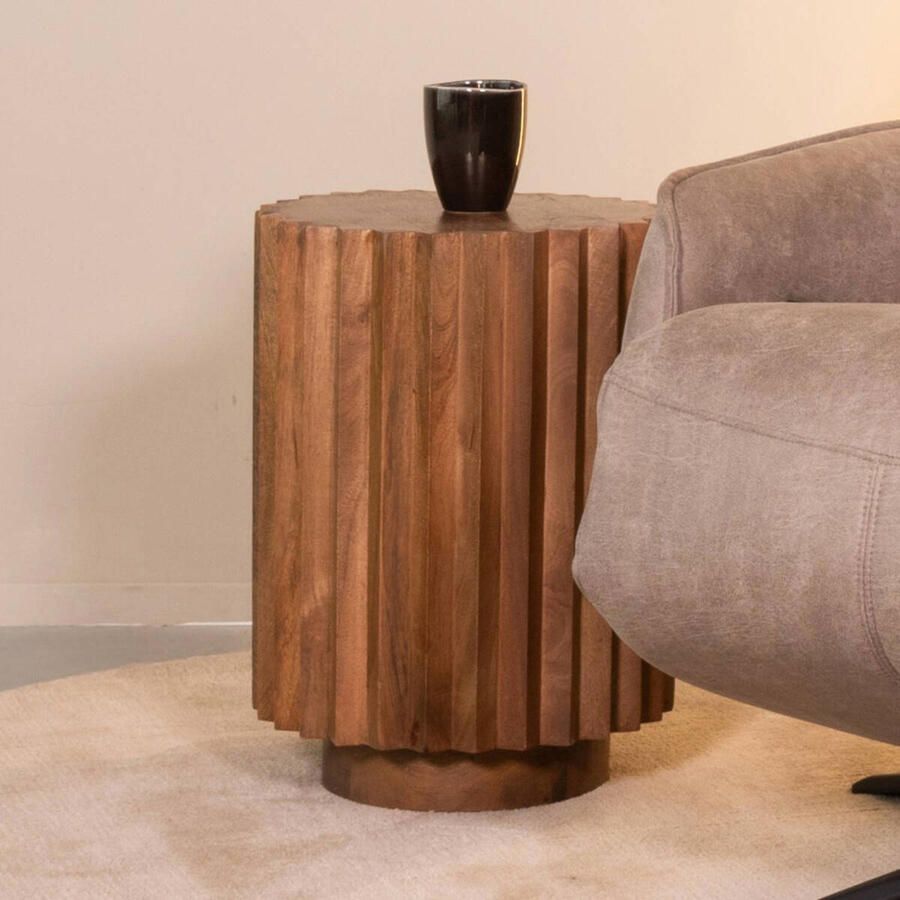 LABEL51 Novan Bijzettafel Naturel Mangohout 35 cm