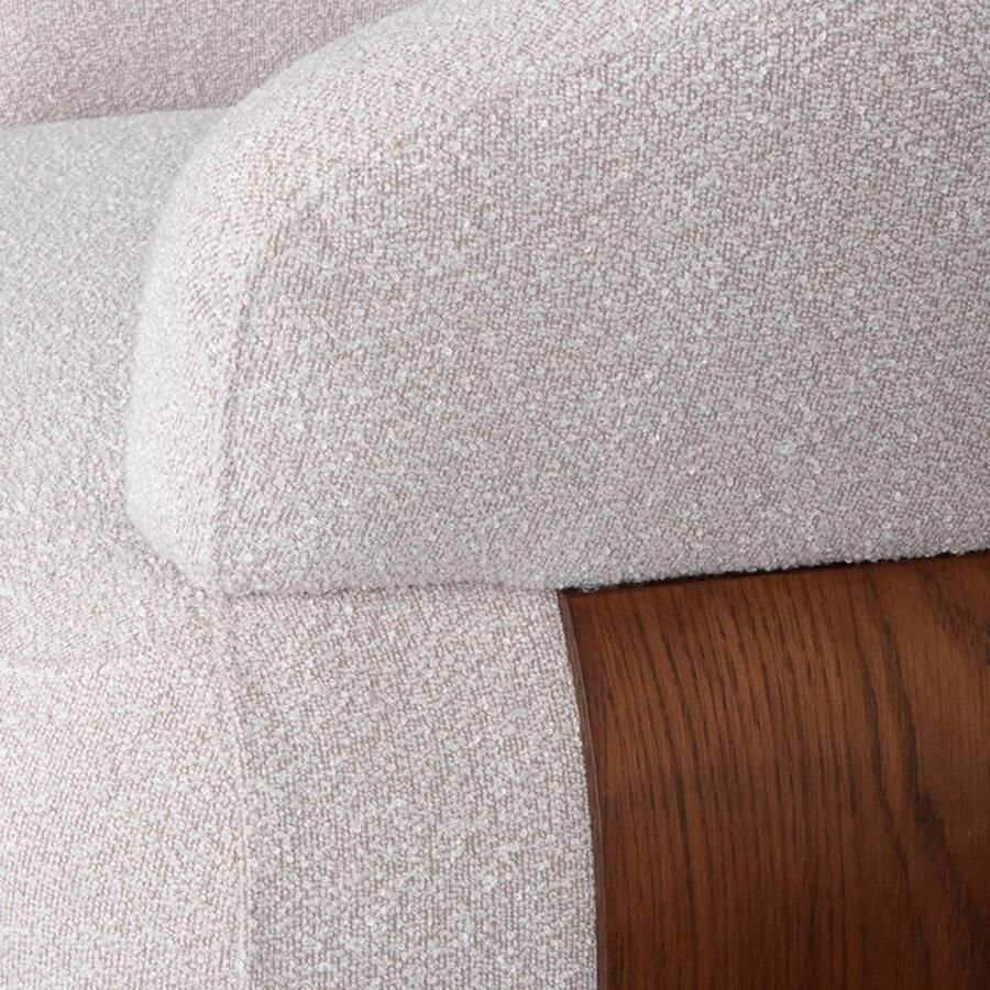 LABEL51 Valenza Fauteuil Naturel Stof Walnoot Eiken Draaibaar Met Armleuning - Foto 2