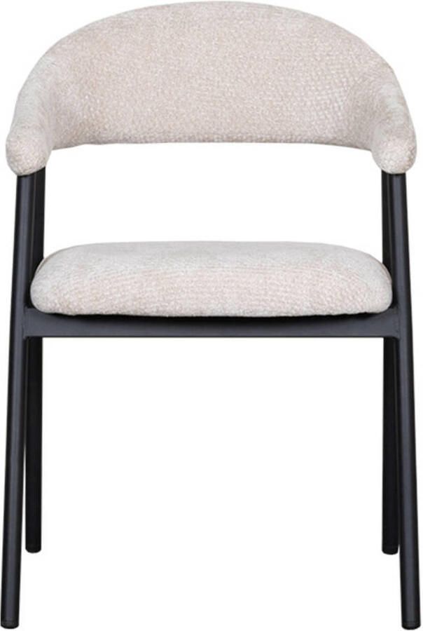 LABEL51 Amaze Eetkamerstoel Naturel Velvet Black Frame Stoel Normale eetkamerstoel Met Armleuning - Foto 2