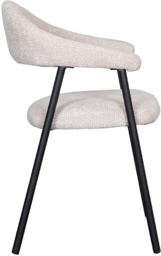 LABEL51 Amaze Eetkamerstoel Naturel Velvet Black Frame Stoel Normale eetkamerstoel Met Armleuning - Foto 3