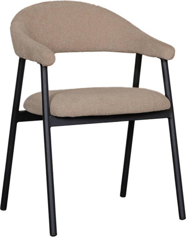 LABEL51 Amaze Eetkamerstoel Bruin Velvet Black Frame Stoel Normale eetkamerstoel Met Armleuning - Foto 3