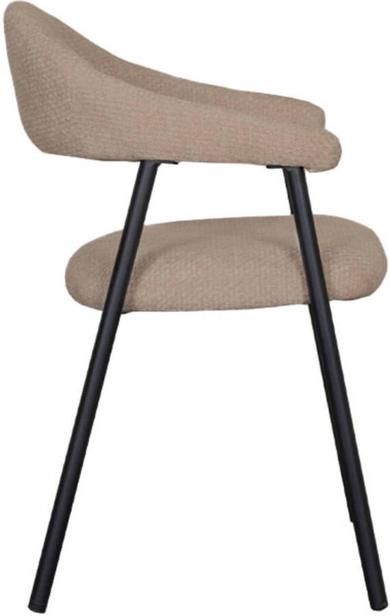 LABEL51 Amaze Eetkamerstoel Bruin Velvet Black Frame Stoel Normale eetkamerstoel Met Armleuning - Foto 2