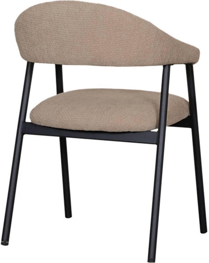 LABEL51 Amaze Eetkamerstoel Bruin Velvet Black Frame Stoel Normale eetkamerstoel Met Armleuning