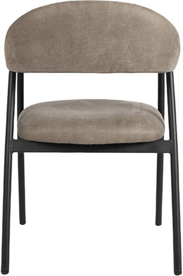LABEL51 Amaze Eetkamerstoel Bruin Stof Black Frame Stoel Normale eetkamerstoel Met Armleuning