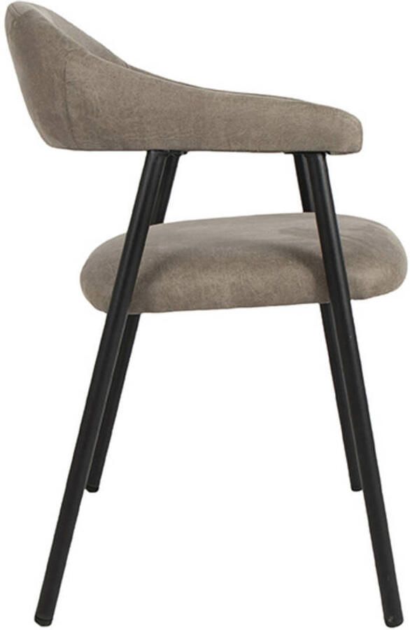 LABEL51 Amaze Eetkamerstoel Bruin Stof Black Frame Stoel Normale eetkamerstoel Met Armleuning - Foto 2