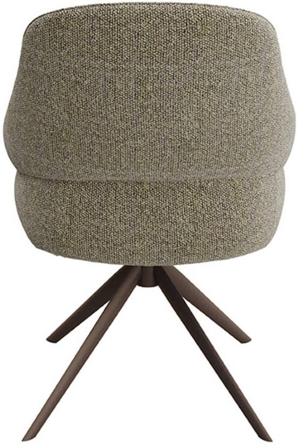 LABEL51 Bern Eetkamerstoel Grijs Stof Bronze Frame Stoel Draaibaar Met Armleuning - Foto 2