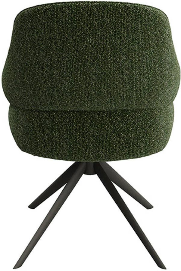 LABEL51 Bern Eetkamerstoel Groen Stof Forest Frame Stoel Draaibaar Met Armleuning - Foto 2