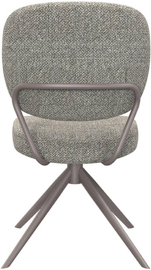 LABEL51 Geneva Eetkamerstoel Grijs Stof Bronze Frame Stoel Normale eetkamerstoel Draaibaar - Foto 3