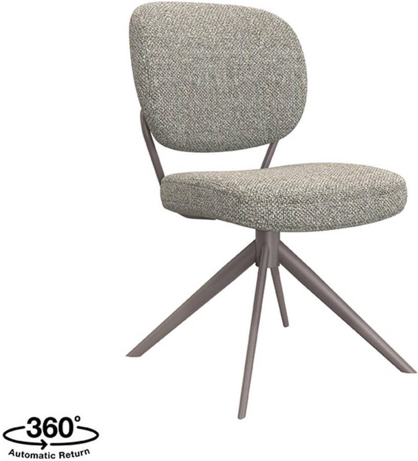 LABEL51 Geneva Eetkamerstoel Grijs Stof Bronze Frame Stoel Normale eetkamerstoel Draaibaar - Foto 2