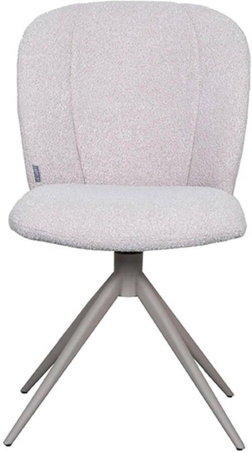 LABEL51 Kimo Eetkamerstoel Naturel Boucle Taupe Onderstel Stoel Normale eetkamerstoel - Foto 5
