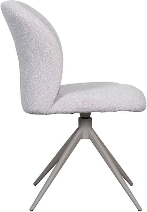 LABEL51 Kimo Eetkamerstoel Naturel Boucle Taupe Onderstel Stoel Normale eetkamerstoel - Foto 4