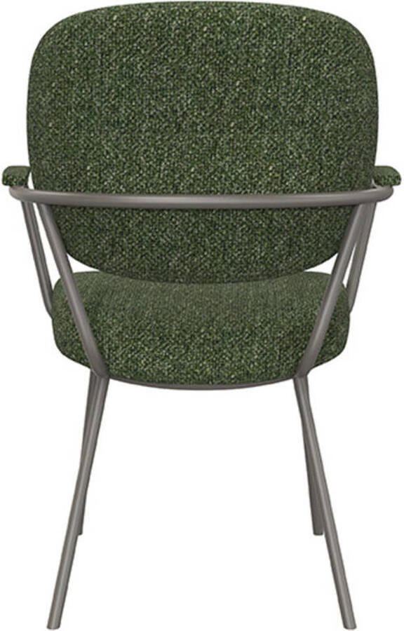 LABEL51 Lausanne Eetkamerstoel Groen Stof Forest Frame Stoel Normale eetkamerstoel Met Armleuning - Foto 3