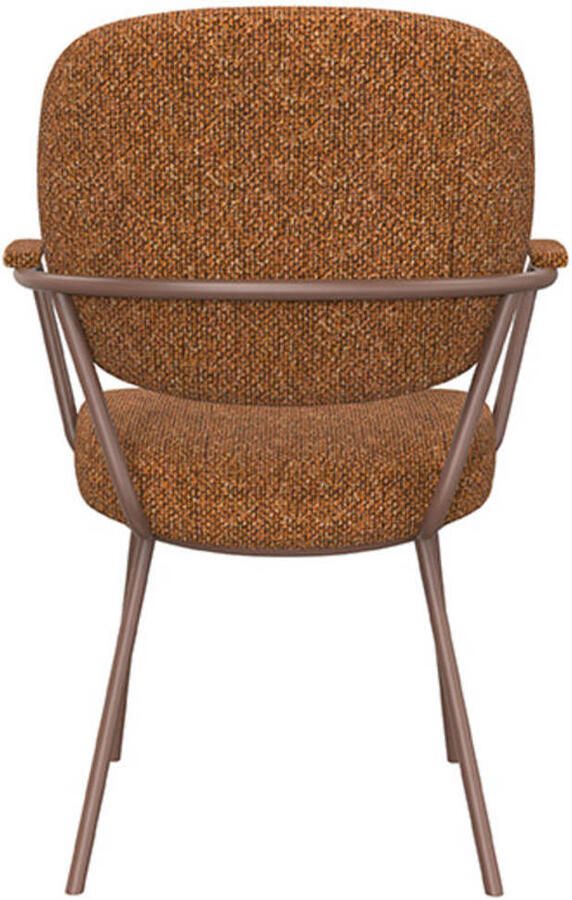 LABEL51 Lausanne Eetkamerstoel Oranje Stof Coral Frame Stoel Normale eetkamerstoel Met Armleuning - Foto 3