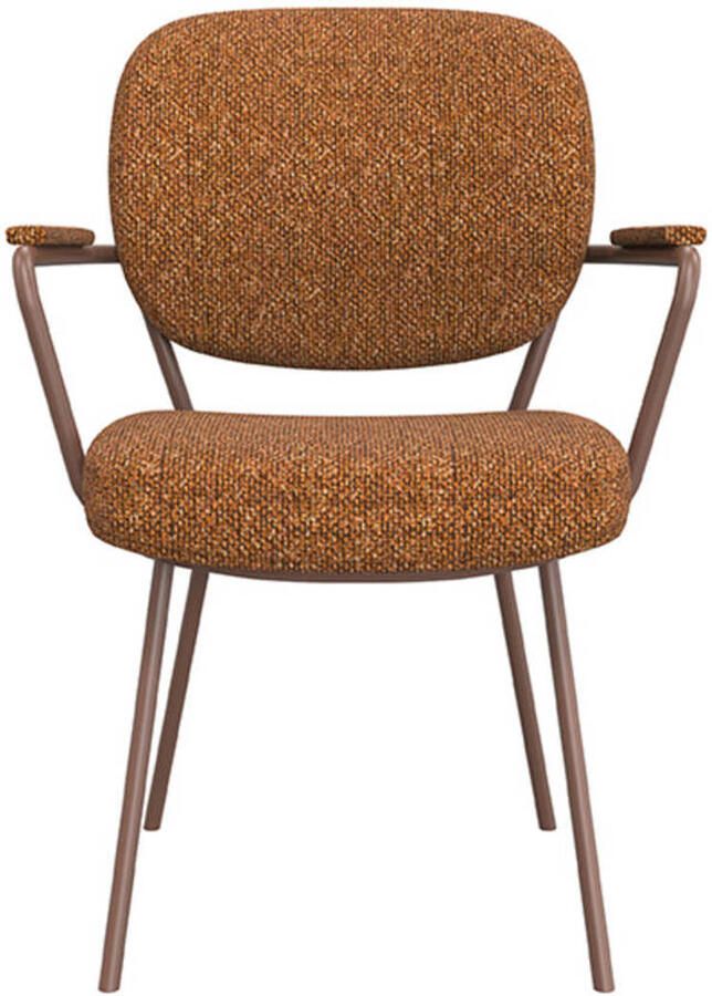 LABEL51 Lausanne Eetkamerstoel Oranje Stof Coral Frame Stoel Normale eetkamerstoel Met Armleuning - Foto 2