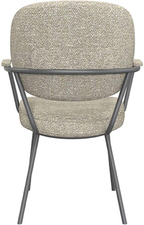 LABEL51 Lausanne Eetkamerstoel Naturel Stof Black Frame Stoel Normale eetkamerstoel Met Armleuning - Foto 3