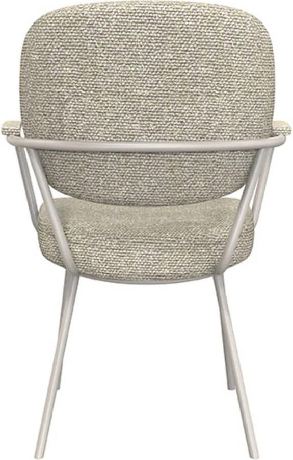 LABEL51 I_Lausanne Eetkamerstoel NATUREL Royal Stof Taupe Metalen Frame Stoel Normale eetkamerstoel Met Armleuning - Foto 4