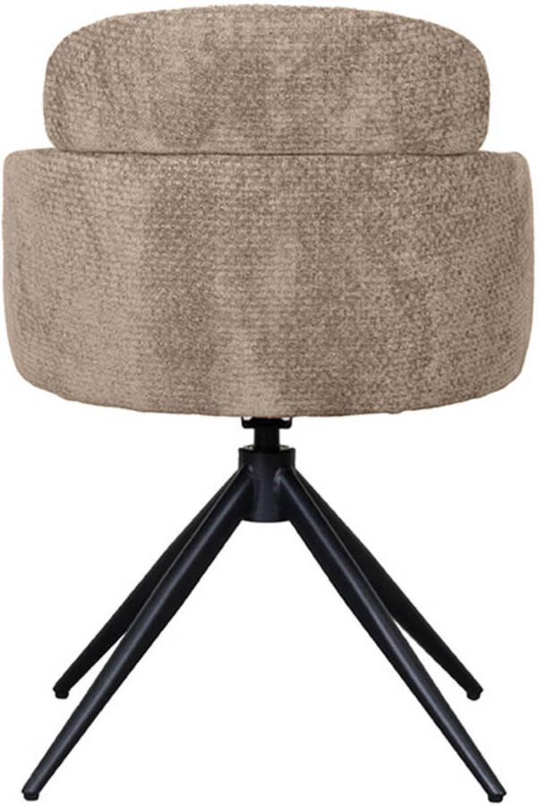 LABEL51 Levi Eetkamerstoel BRUIN Velvet Zwart Metalen Frame Stoel Normale eetkamerstoel Draaibaar Met Armleuning - Foto 5