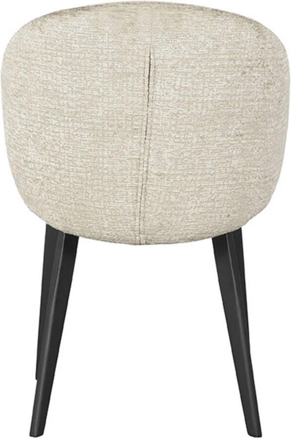 LABEL51 Logan Eetkamerstoel Naturel Stof Black Frame Stoel Normale eetkamerstoel Met Armleuning