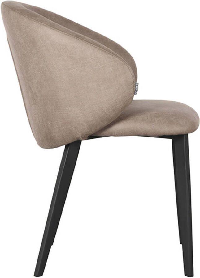 LABEL51 Logan Eetkamerstoel Bruin Stof Black Frame Stoel Normale eetkamerstoel Met Armleuning - Foto 2