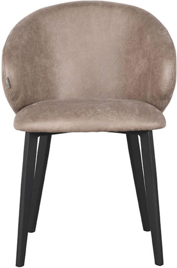 LABEL51 Logan Eetkamerstoel Bruin Stof Black Frame Stoel Normale eetkamerstoel Met Armleuning - Foto 3