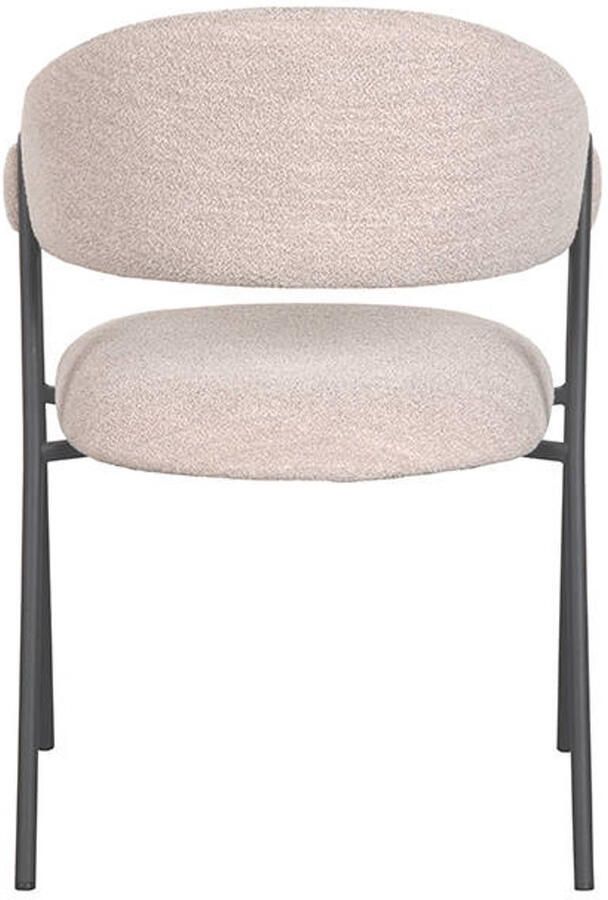 LABEL51 Lowen Eetkamerstoel Naturel Stof Black Frame Stoel Normale eetkamerstoel Met Armleuning - Foto 2