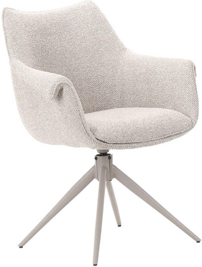 LABEL51 Narumi Eetkamerstoel Naturel Royal Stof Taupe Metalen Frame Stoel Normale eetkamerstoel - Foto 2