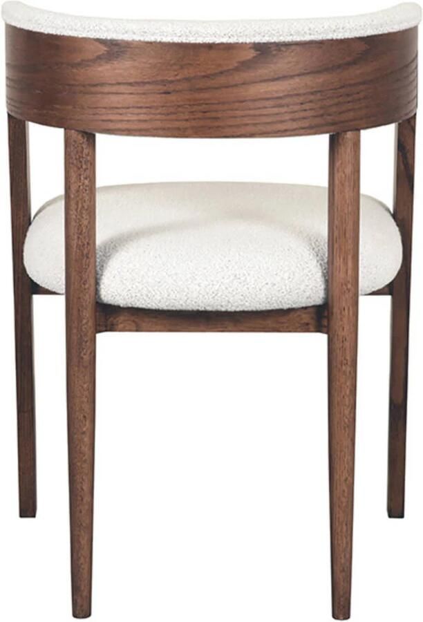 LABEL51 I_Sasha Eetkamerstoel WIT Stof Walnoot Houten Frame Stoel Normale eetkamerstoel - Foto 5
