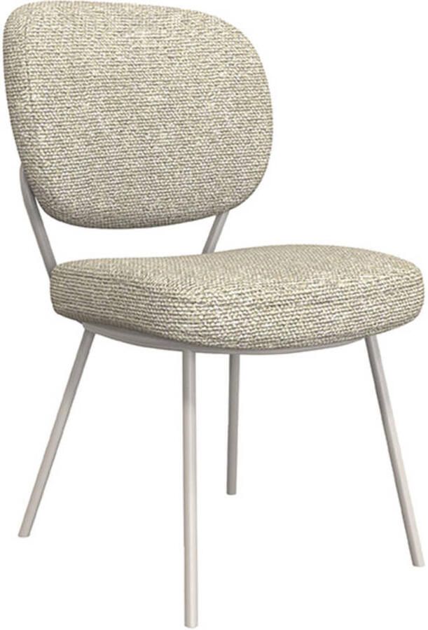 LABEL51 Singapore Eetkamerstoel Naturel Stof Taupe Frame Stoel Normale eetkamerstoel - Foto 4