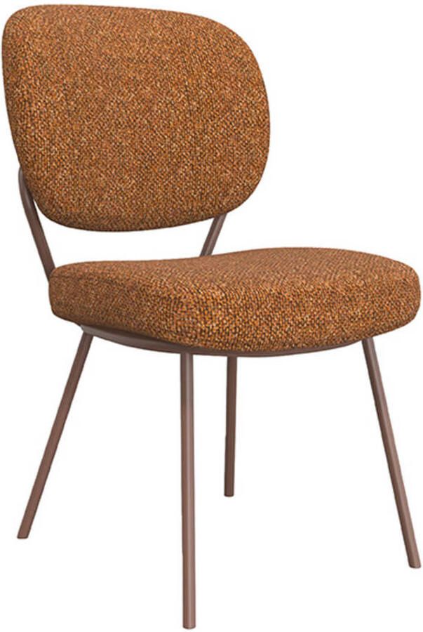 LABEL51 Singapore Eetkamerstoel Oranje Stof Coral Frame Stoel - Foto 5