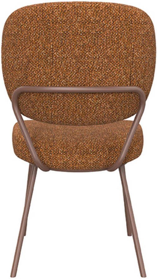 LABEL51 Singapore Eetkamerstoel Oranje Stof Coral Frame Stoel - Foto 3