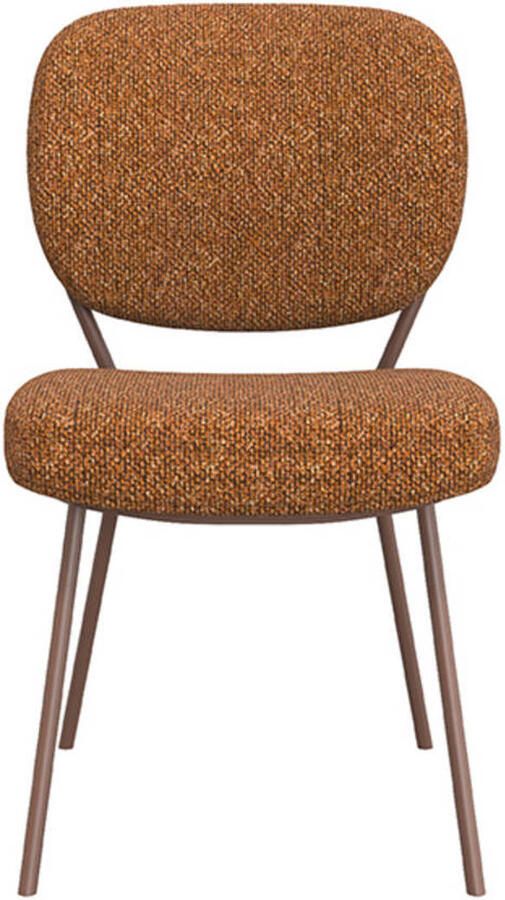 LABEL51 Singapore Eetkamerstoel Oranje Stof Coral Frame Stoel - Foto 4