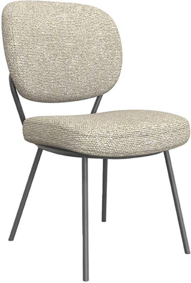 LABEL51 Singapore Eetkamerstoel Naturel Stof Black Frame Stoel Normale eetkamerstoel - Foto 4