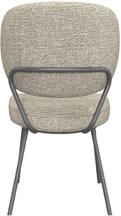 LABEL51 Singapore Eetkamerstoel Naturel Stof Black Frame Stoel Normale eetkamerstoel - Foto 2