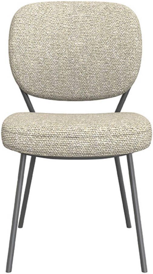 LABEL51 Singapore Eetkamerstoel Naturel Stof Black Frame Stoel Normale eetkamerstoel - Foto 3