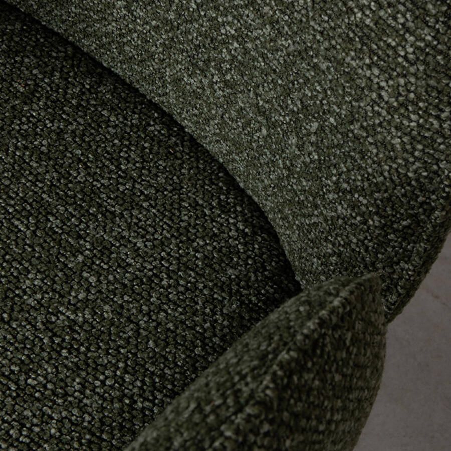 LABEL51 Vidar Eetkamerstoel Groen Stof Black Frame Stoel Normale eetkamerstoel Draaibaar Met Armleuning