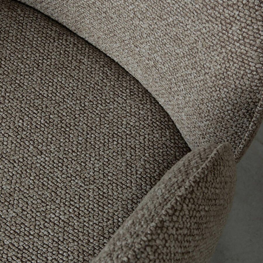 LABEL51 Vidar Eetkamerstoel Grijs Stof Black Frame Stoel Normale eetkamerstoel Draaibaar Met Armleuning