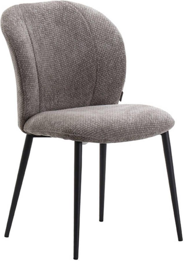 LABEL51 Vino Eetkamerstoel Grijs Velvet Black Frame Stoel Normale eetkamerstoel - Foto 3