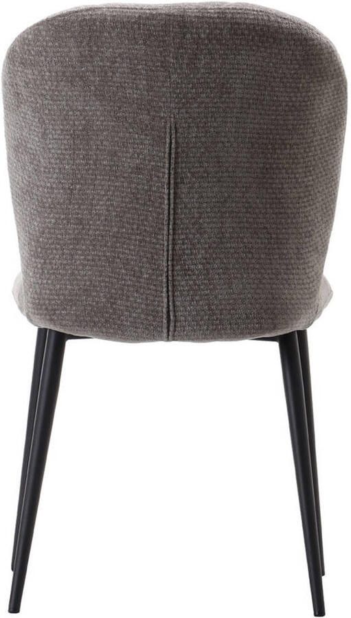 LABEL51 Vino Eetkamerstoel Grijs Velvet Black Frame Stoel Normale eetkamerstoel