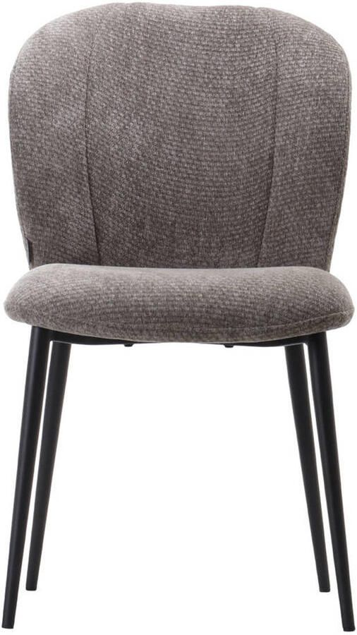 LABEL51 Vino Eetkamerstoel Grijs Velvet Black Frame Stoel Normale eetkamerstoel - Foto 2