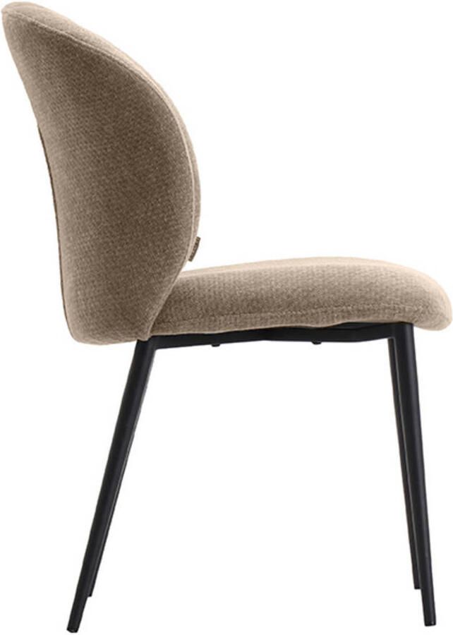 LABEL51 Vino Eetkamerstoel Bruin Velvet Black Frame Stoel Normale eetkamerstoel