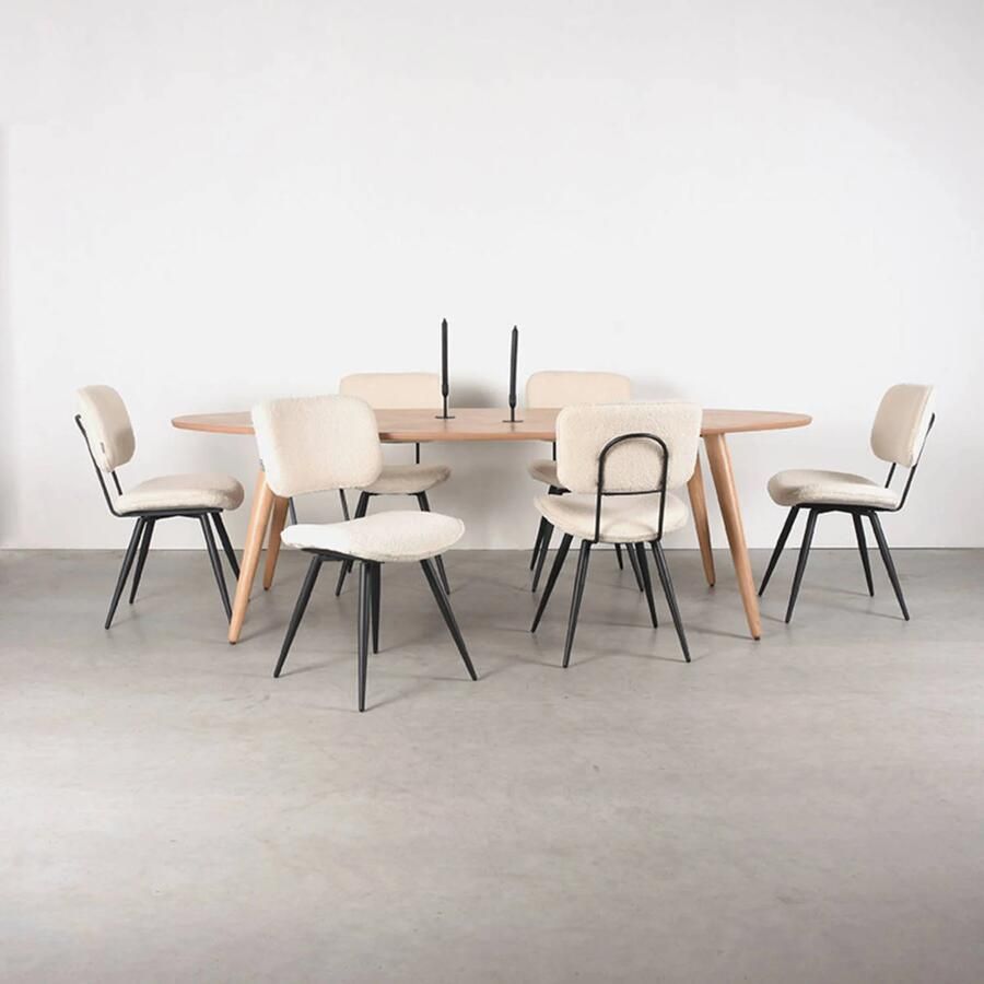 LABEL51 Ines Eetkamertafel Naturel Eiken 210 cm Ovaal - Foto 2