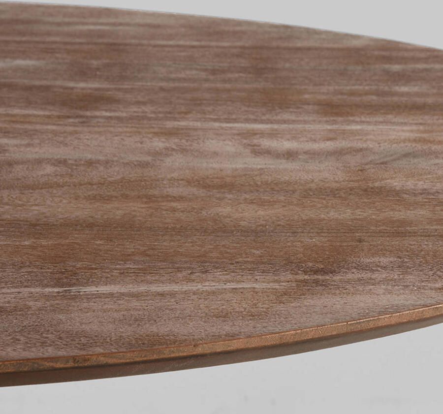 LABEL51 Otto Eetkamertafel Bruin Mangohout 130 cm Rond - Foto 3
