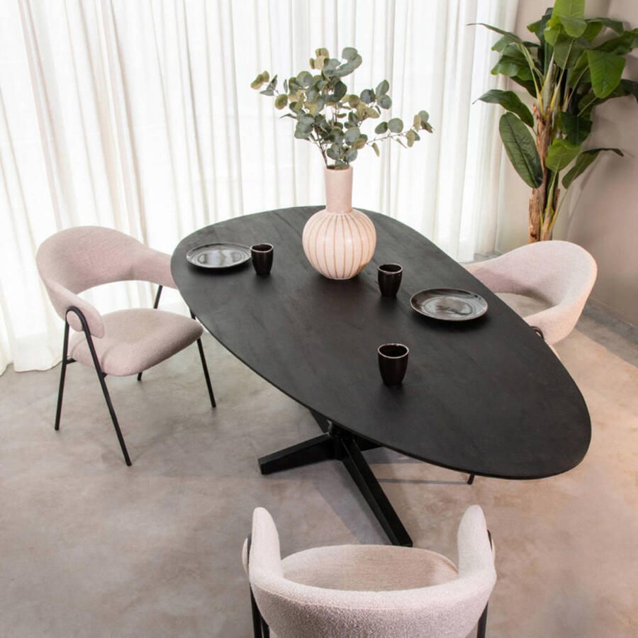 LABEL51 Rosie Eetkamertafel Zwart Hout 220x110 cm - Foto 3