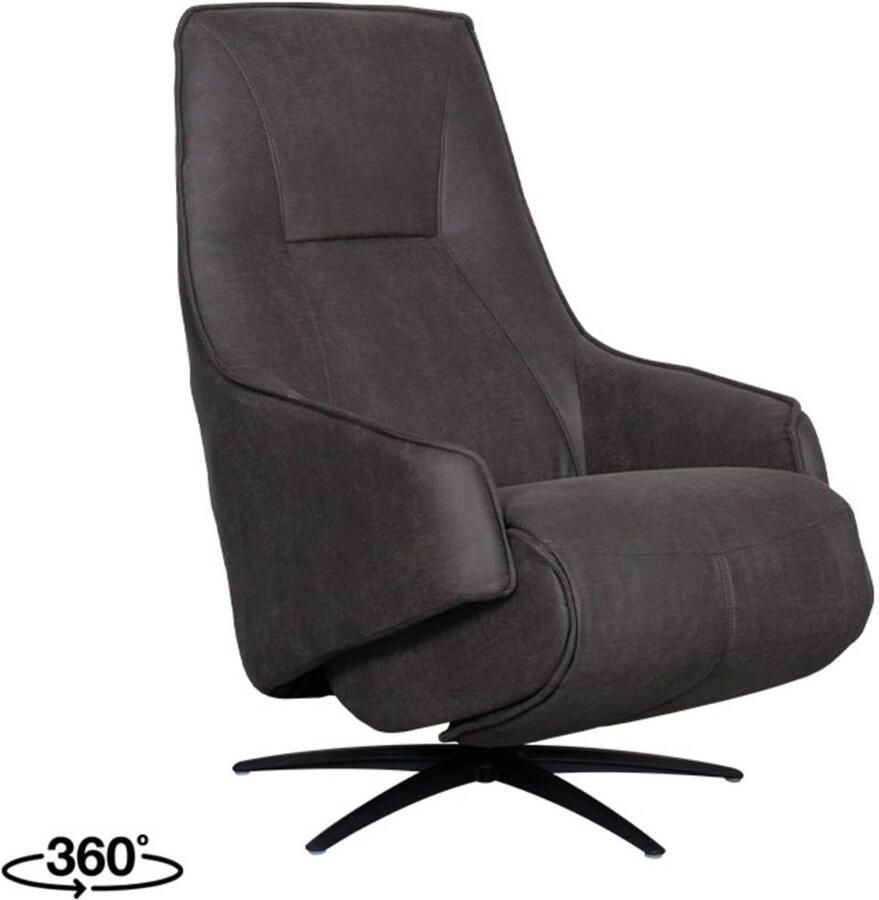 LABEL51 Odense Fauteuil Grijs Stof One Size Draaibaar Met Armleuning - Foto 2