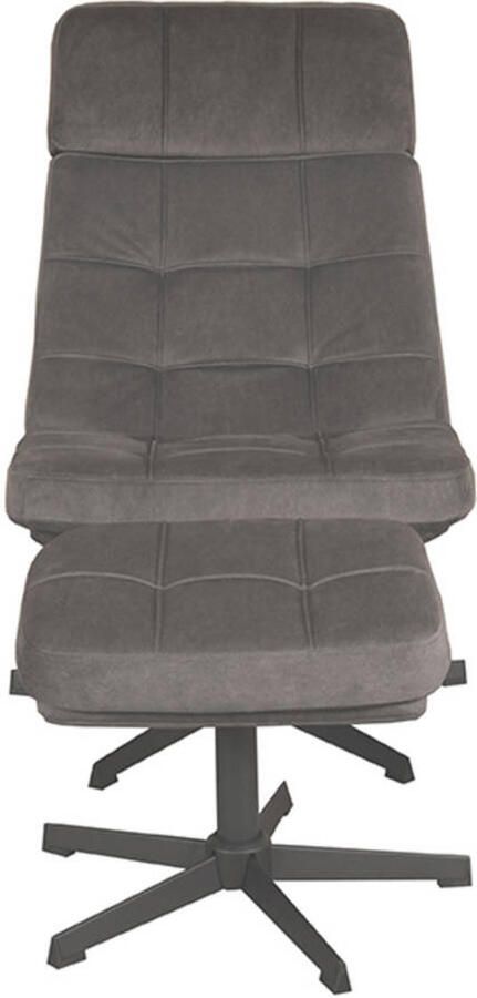 Label51 Fauteuil Alvar Antraciet Cosmo Incl. Hocker 57x53x83 cm - Foto 3