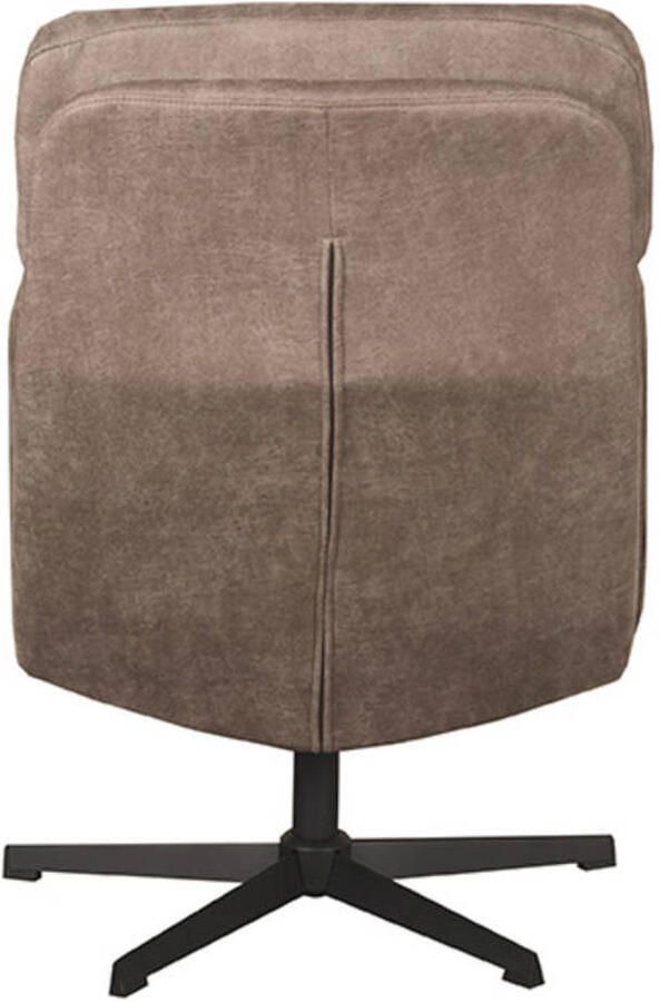 Label51 Fauteuil Alvar Taupe Micro Suede Incl. Hocker 57x53x83 cm - Foto 3