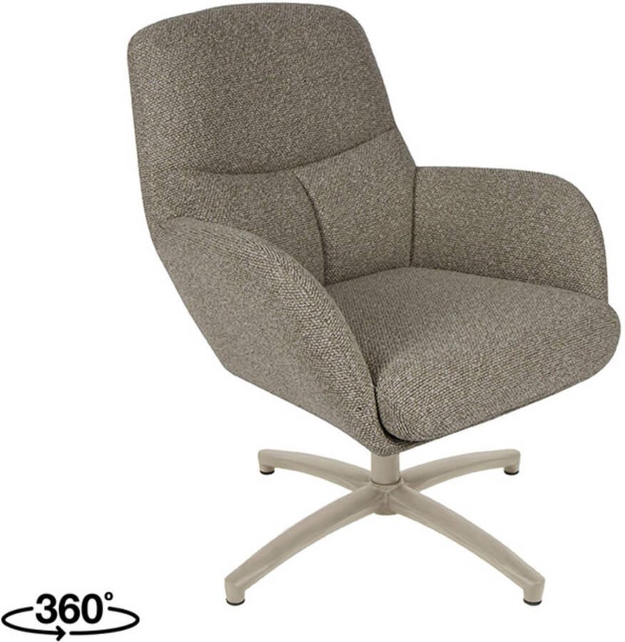 LABEL51 Chill Zone Fauteuil Grijs Stof One Size Draaibaar Met Armleuning
